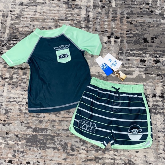 Star Wars Swim Starwars Mandalorian Baby Yoda Toddler Boy 2 Piece